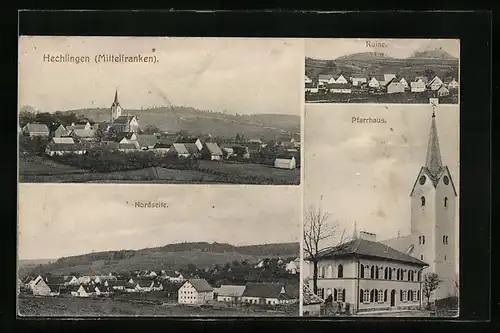 AK Hechlingen i. Mittelfranken, Pfarrhaus, Ruine, Nordseite