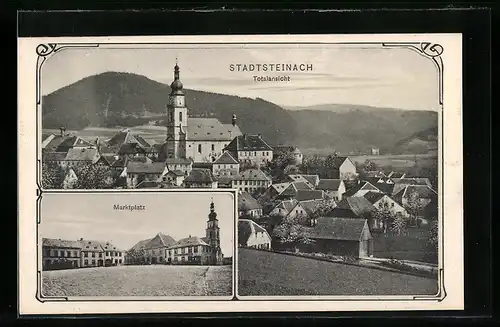 AK Stadtsteinach, Totalansicht, Marktplatz