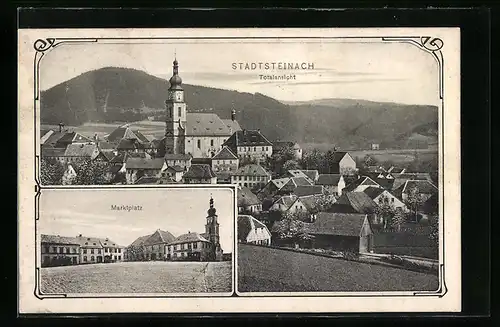 AK Stadtsteinach, Totalansicht, Marktplatz
