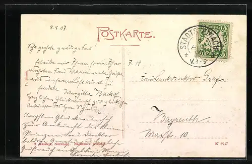 AK Stadtsteinach, Totalansicht, Marktplatz