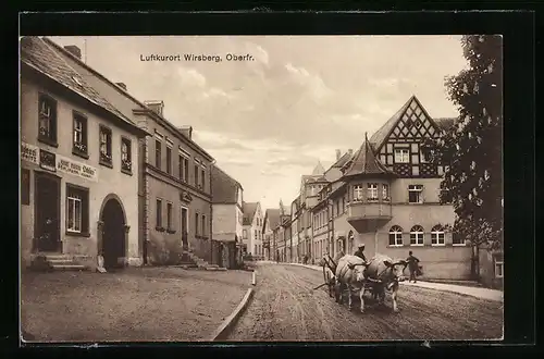 AK Wirsberg, Strassenpartie mit Ochsenkarren