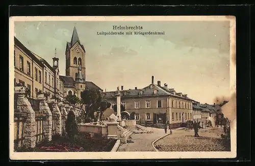 AK Helmbrechts, Luitpoldstrasse mit Kriegerdenkmal