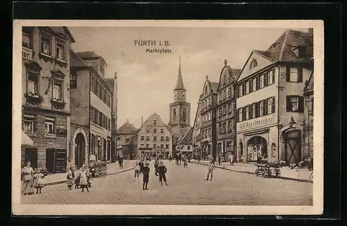 AK Fürth i. B., Marktplatz mit Blick auf die Kirche