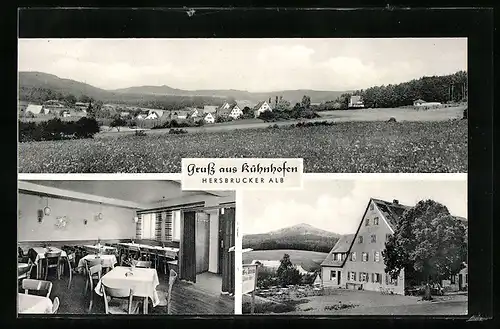 AK Kühnhofen /Hersbrucker Alb, Ortsansicht, Innen- und Aussenansicht der Gastwirtschaft