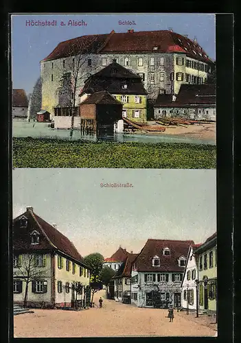 AK Höchstadt a. Aisch, Schlossstrasse und Schloss