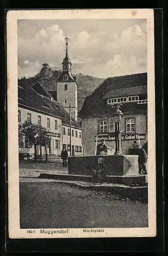 AK Muggendorf, spielende Kinder am Marktplatz