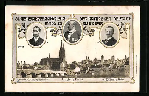 AK Regensburg, 51. Generalversammlung der Katholiken Deutschlands 1904, Präsident Dr. Porsch