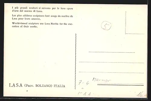 AK Laas im Vintschgau, Marmor-Steinbruch, Arbeiter