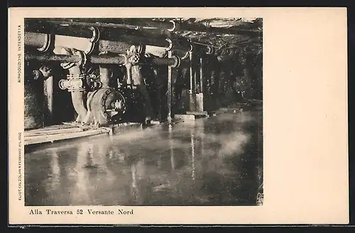 AK Simplon, Alla Traversa 52 Versante Nord, Strassenbau