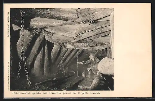 AK Simplon, Deformazione quadri nel Cunicolo presso le sorgenti termali, Strassenbau