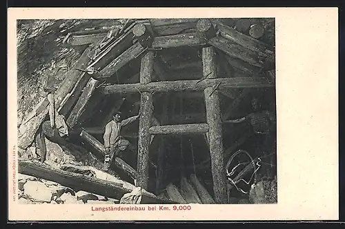 AK Simplon, Langständereinbau bei Km. 9000, Strassenbau