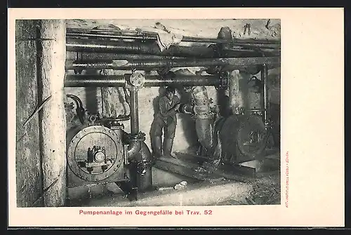 AK Simplon, Pumpenanlage im Gegengefälle bei Trav. 52, Strassenbau