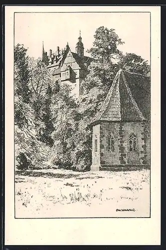 Künstler-AK Otto Ubbelohde: Blick auf Schloss Eisenbach