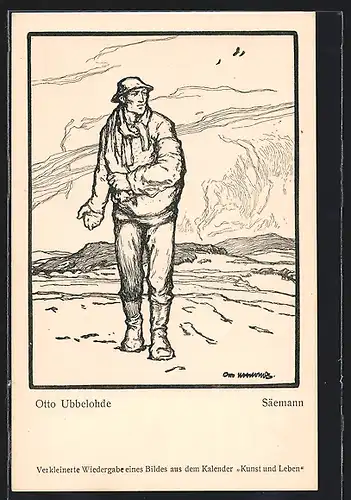 Künstler-AK Otto Ubbelohde: Säemann