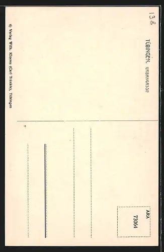 Künstler-AK Tübingen, Ansicht in der Urbangasse
