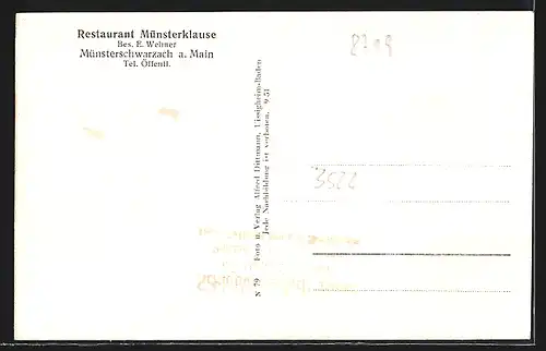AK Münsterschwarzach, Restaurant Münsterklause