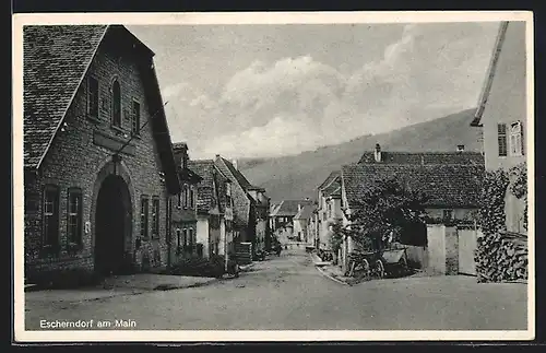 AK Escherndorf a. Main, Strassenpartie im Ort