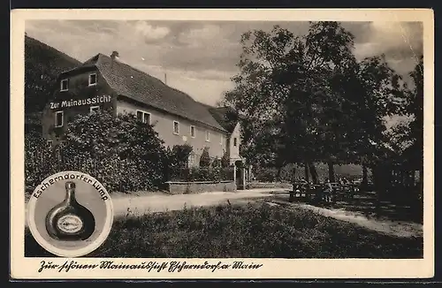 AK Escherndorf a. Main, Gasthaus Zur schönen Mainaussicht, Bes. V. G. Fröhlich, Escherndorfer Lump