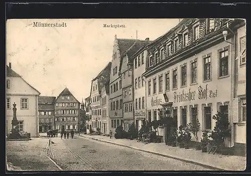 AK Münnerstadt, Gasthaus Fränkischer Hof am Marktplatz
