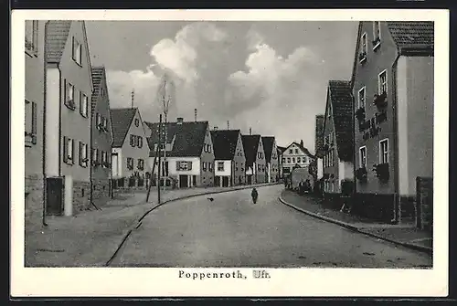 AK Poppenroth, Strassenpartie mit Gasthaus zur Traube