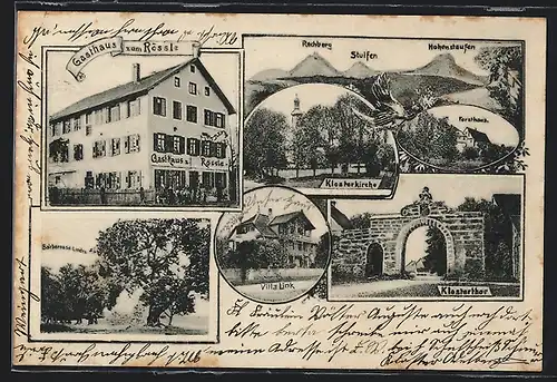 AK Adelberg /Kr. Göppingen, Gasthaus zum Rössle, Villa Link, Klosterkirche