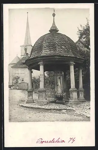 Foto-AK Prosselsheim, Am Osterbrunnen 1914