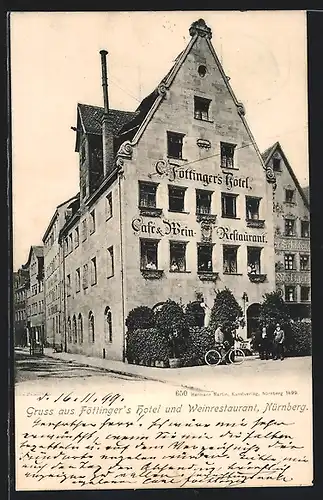 AK Nürnberg, Föttinger`s Hotel und Weinrestaurant