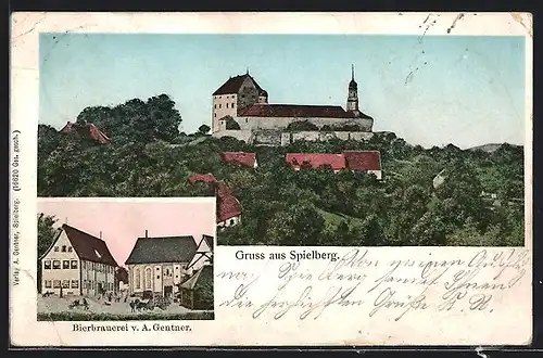 Luna-AK Spielberg, Bierbrauerei A. Gentner, Schloss