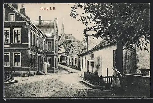 AK Bad Iburg, Strassenpartie im Ort