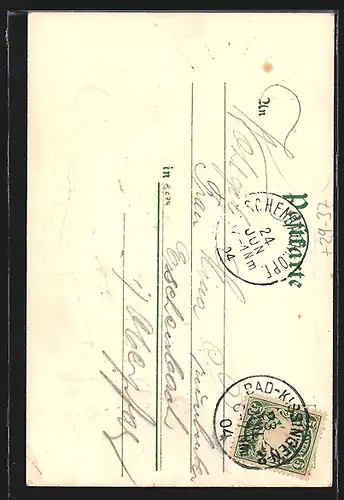 Passepartout-Lithographie Bad Kissingen, Russische Kirche, Tromperter von Säckingen