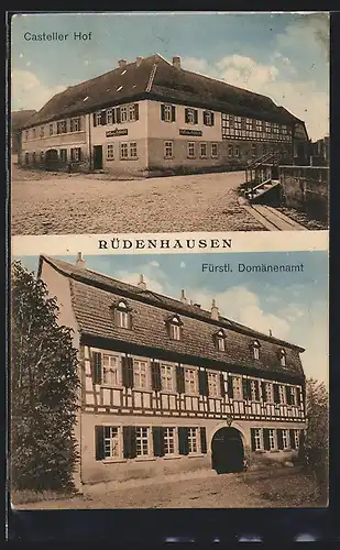 AK Rüdenhausen, Gasthaus Casteller Hof, Fürstl. Domäneamt