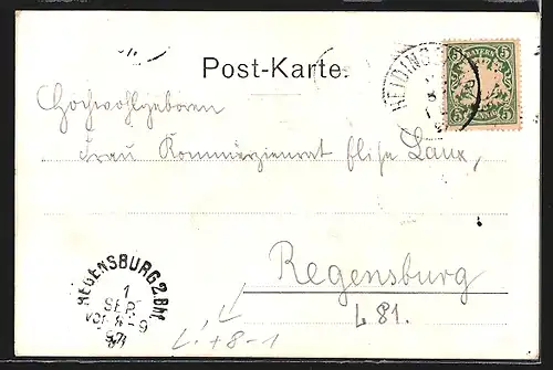 Lithographie Ochsenfurt a. M., Bärenbräu von Josef Michel, Rathaus, Ortsansicht