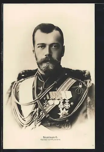AK Nicolaus II., Kaiser von Russland in Uniform mit Orden