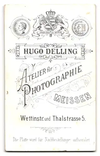 Fotografie Hugo Delling, Meissen, Wettinstr. & Thalstr. 5, Dame mit karierter Bluse