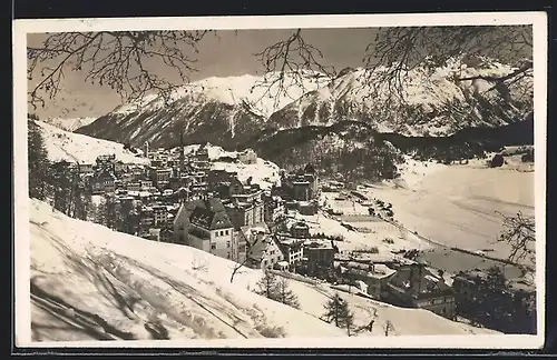 AK St. Moritz-Dorf, Blick gegen Muottas Muraigl