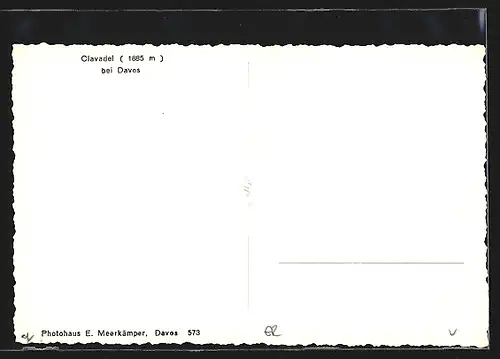 AK Clavadel bei Davos, Sanatoriumsgebäude von hinten, Blick übers verschneite Tal