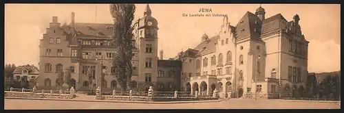 Klapp-AK Jena, die Lesehalle mit Volkshaus