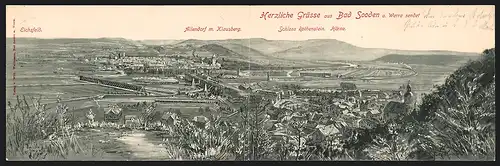 Klapp-AK Bad Sooden a. Werra, Panorama mit Schloss Rothenstein, Hörne und Allendorf m. Klausberg