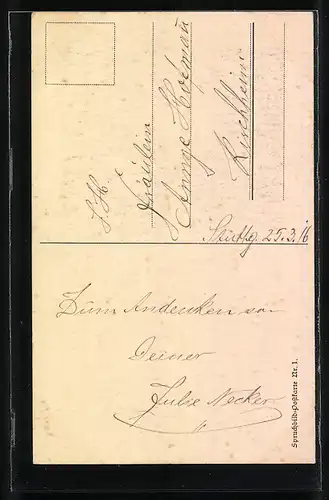 AK Muttertag, Portrait einer alten Frau im Profil, Gedicht