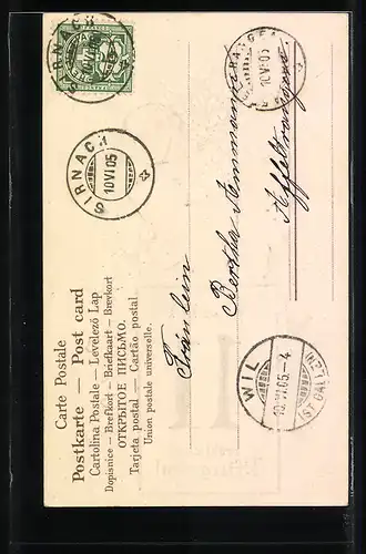 AK Engel mit Frühlingsblumen sitzen auf einem Kalenderblatt, Fröhliche Pfingsten