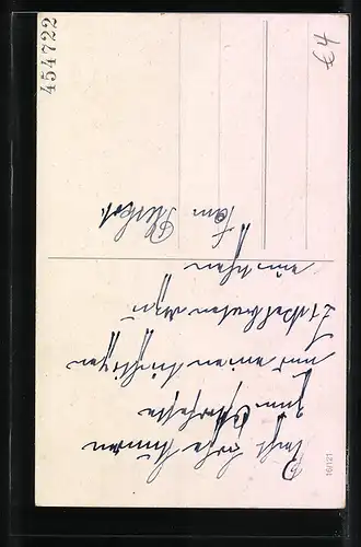 AK Engel hebt mahnend den Finger, Frauen lauschen andächtig