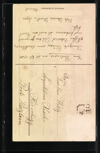 AK Knabe verstaut Geldbeutel im Tresor, Kleeblatt