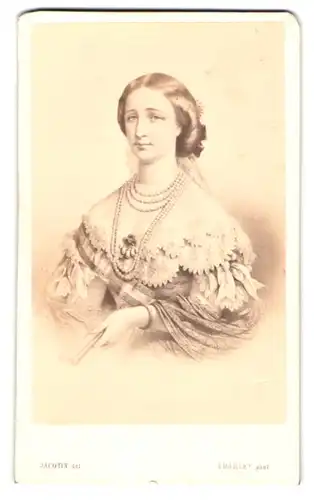 2 Fotografien E. Desmaisons, Paris, Kasier Napoleon II. Bonaparte und seine Frau Eugenie de Montijo