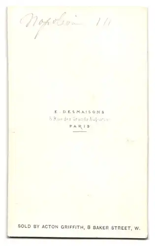 2 Fotografien E. Desmaisons, Paris, Kasier Napoleon II. Bonaparte und seine Frau Eugenie de Montijo