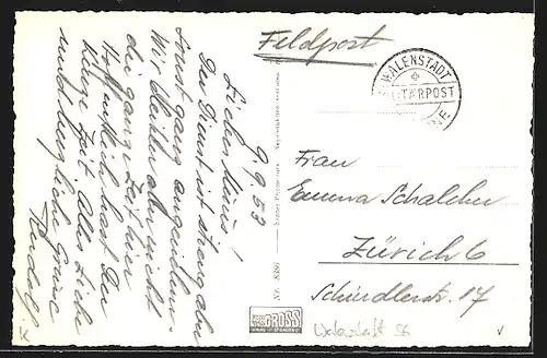 AK Wallenstadt, Kaserne vor Bergmassiv