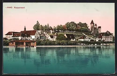 AK Rapperswil, Ortsansicht vom Wasser aus
