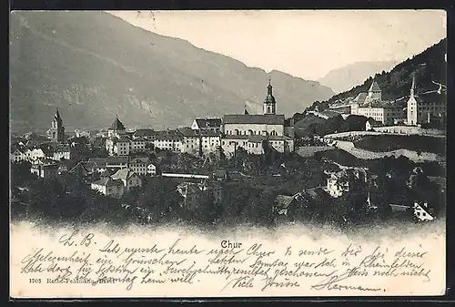 AK Chur, Ortsansicht in den Bergen