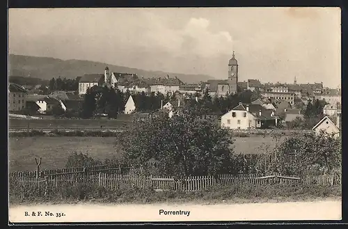 AK Porrentruy, Ortsansicht mit Kirche