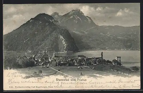 AK Stansstad, Gesamtansicht mit Pilatus