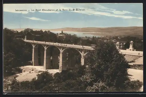 AK Lausanne, Le Pont Chauderon et la Bare de St. Sulpice